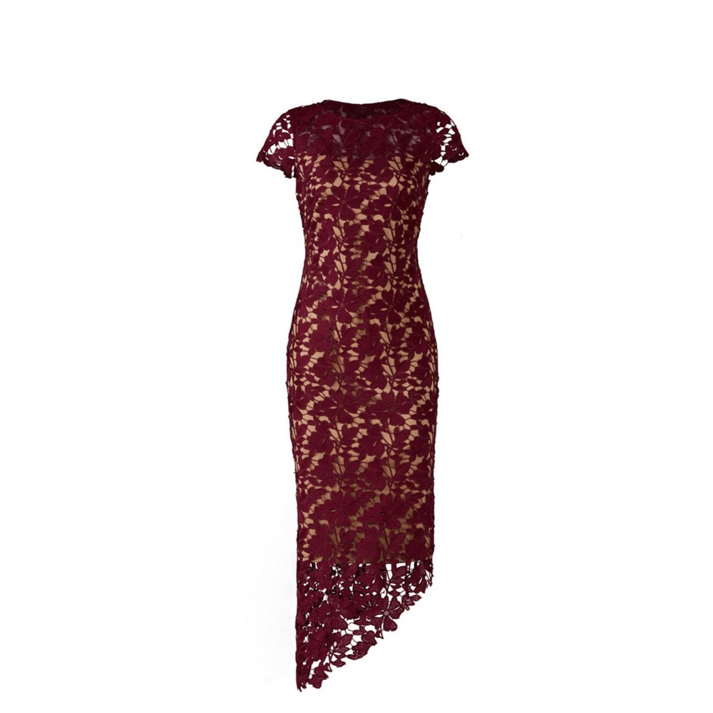 LM Collection Burgundy Lace Dress (A65)